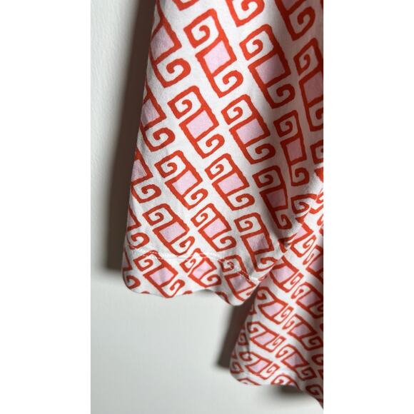 J McLaughlin Large Catalina Cloth Pink Geometric Swirl Collared 3/4 Sleeve Shirt - Picture 5 of 9